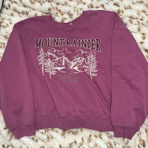 H&M Mount Rainier Graphic Sweatshirt - Mauve